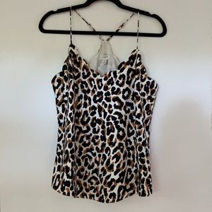 J Crew leopard print scalloped hem tank NWT